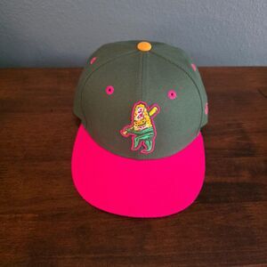 Clinton LumberKings Elotes Hat New Era Cap 7 Pink Yellow Pink Copa Minor EUC